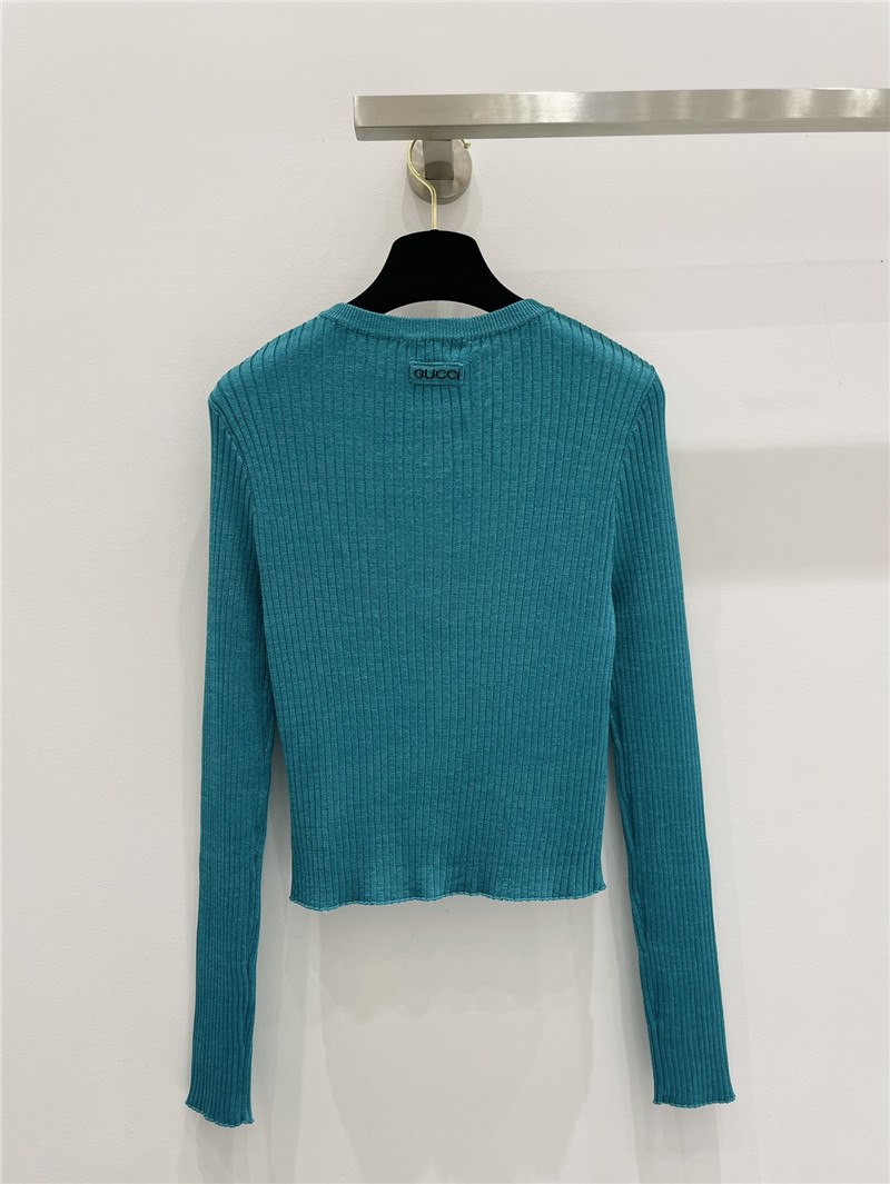 Gvc*1 slim round neck cardigan in blue