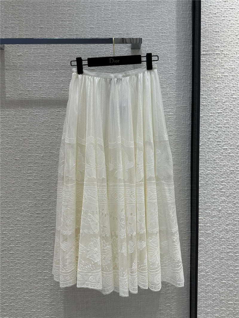 dior hollow embroidered lace long skirt replica clothing sites