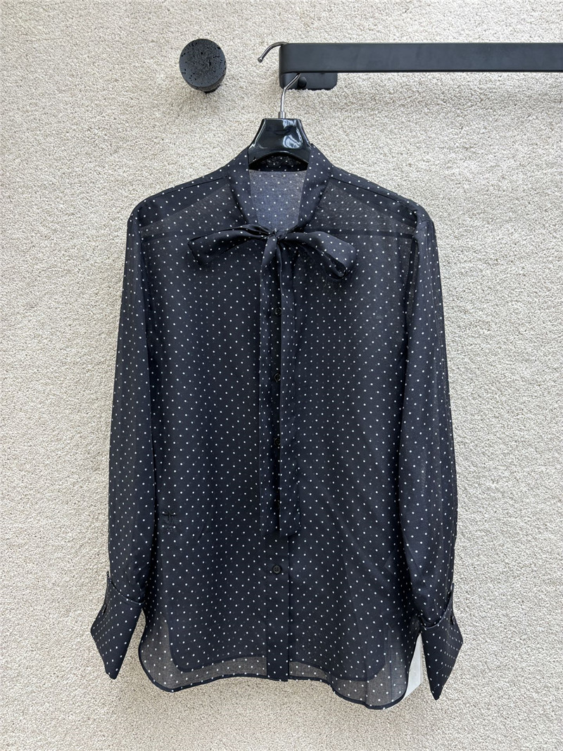 dior retro polka dot lace-up shirt replica d&g clothing