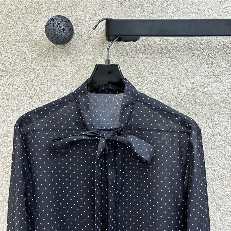 D10r retro polka dot lace-up shirt replica d&g clothing
