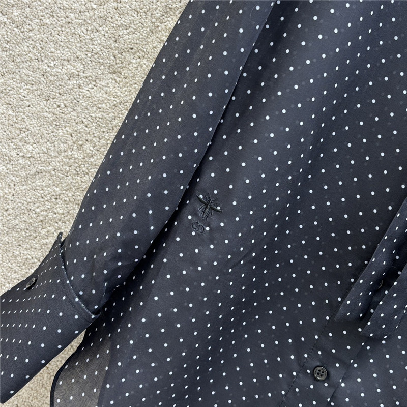 D10r retro polka dot lace-up shirt replica d&g clothing