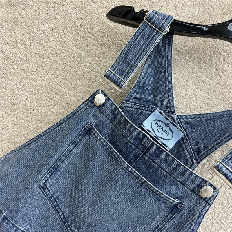 Pra*a denim suspender skirt replica d&g clothing