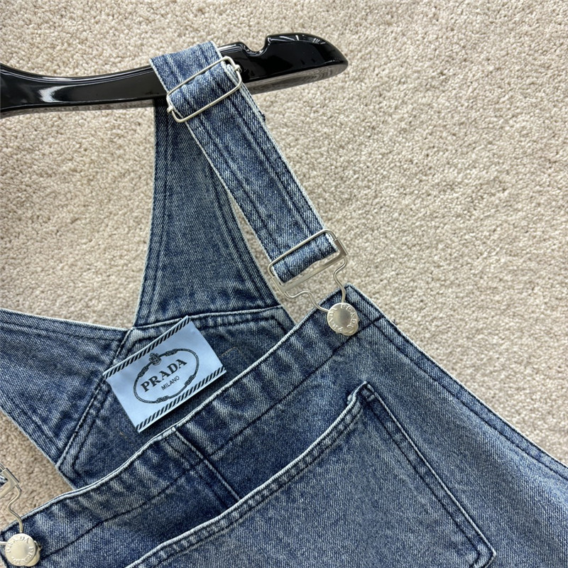 Pra*a denim suspender skirt replica d&g clothing