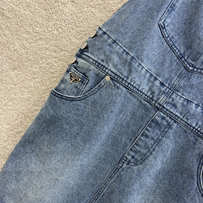 Pra*a denim suspender skirt replica d&g clothing