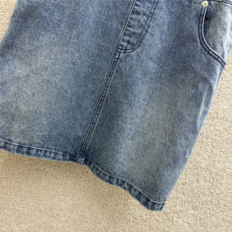 Pra*a denim suspender skirt replica d&g clothing