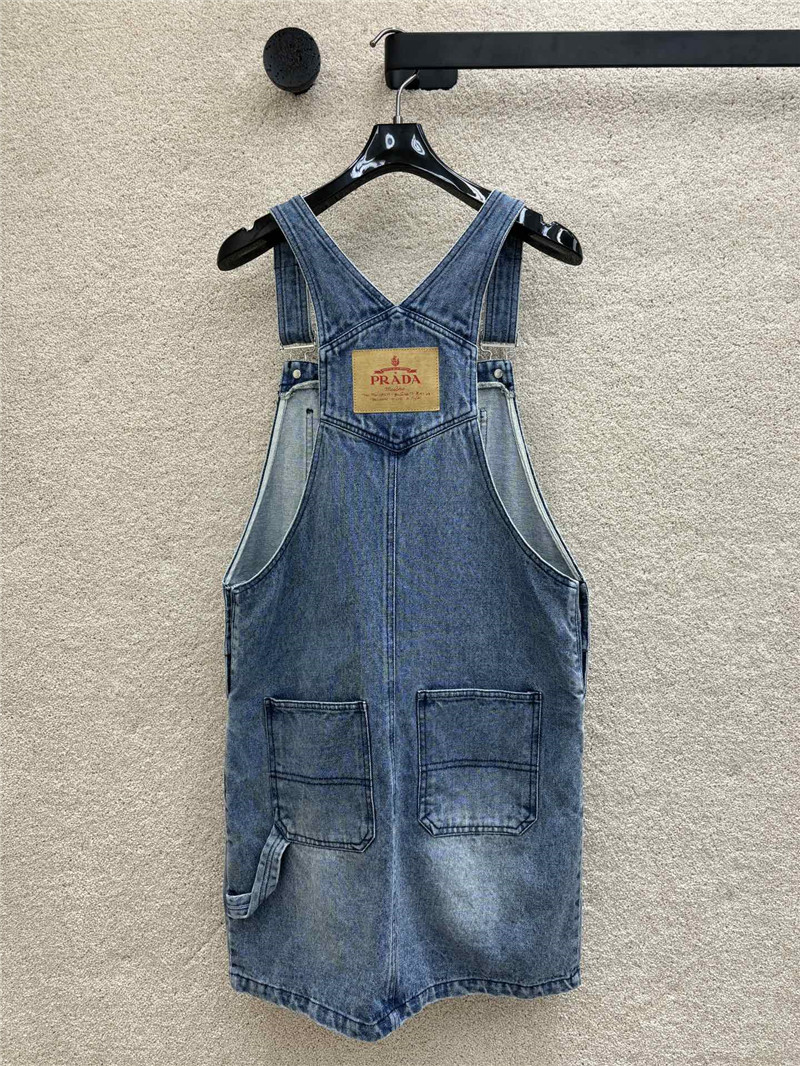 Pra*a denim suspender skirt replica d&g clothing