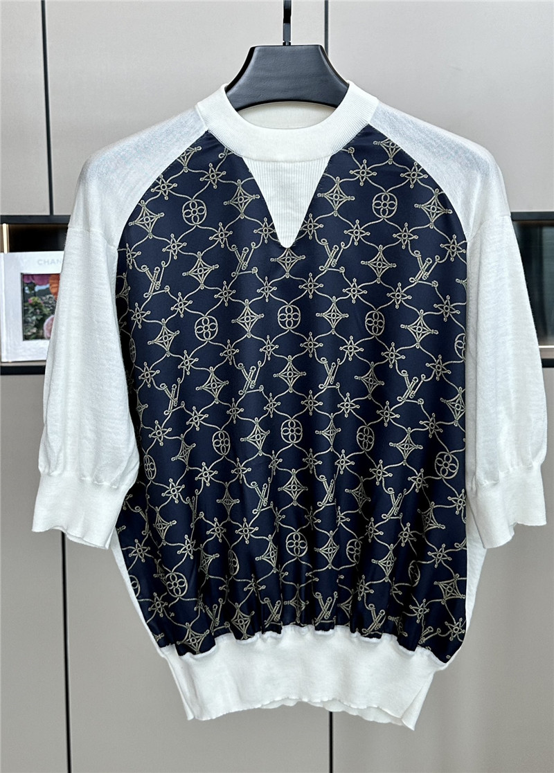 louis vuitton LV color block knitted top replicas clothes