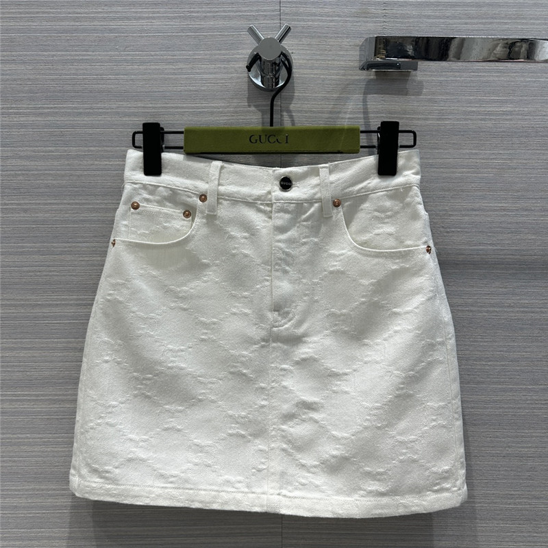 Gucci jacquard white denim skirt replica d&g clothing