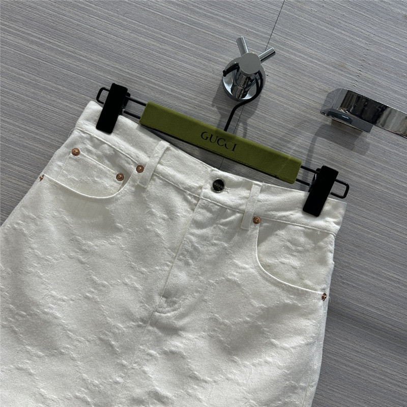 Gvc*1 jacquard white denim skirt replica d&g clothing