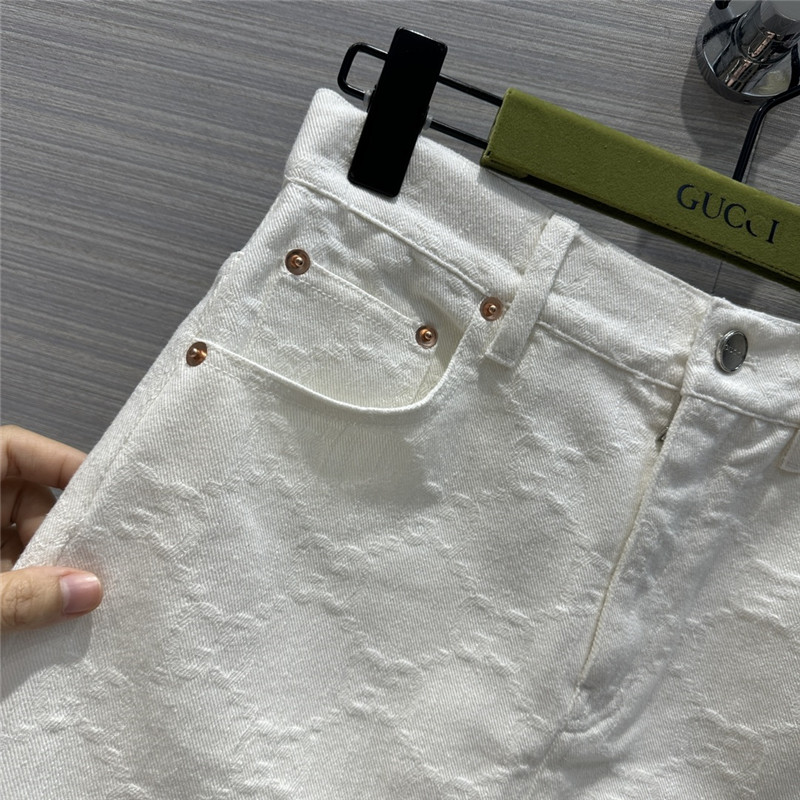 Gvc*1 jacquard white denim skirt replica d&g clothing