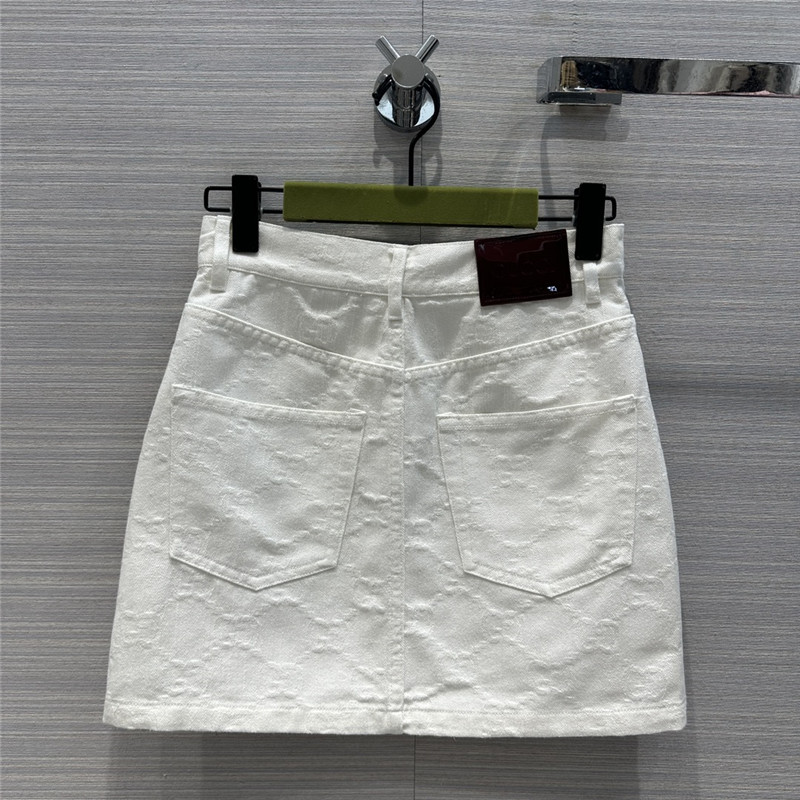 Gvc*1 jacquard white denim skirt replica d&g clothing