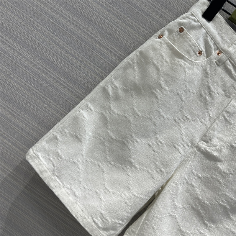 Gvc*1 jacquard white denim shorts replica designer clothes