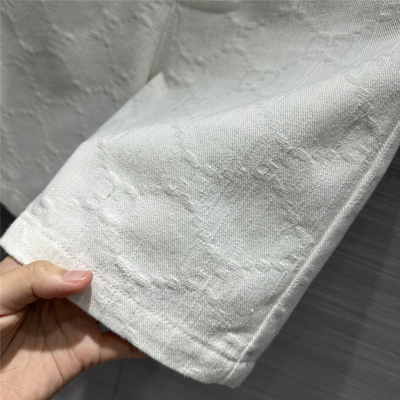Gvc*1 jacquard white denim shorts replica designer clothes