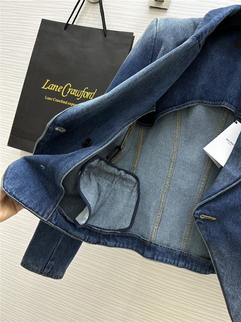 Balmain metal buckle element denim jacket replicas clothes