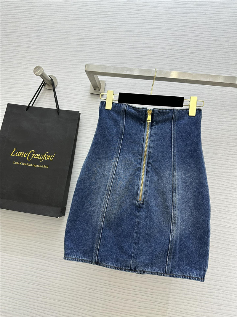 Balmain metal buckle element denim skirt replica clothes
