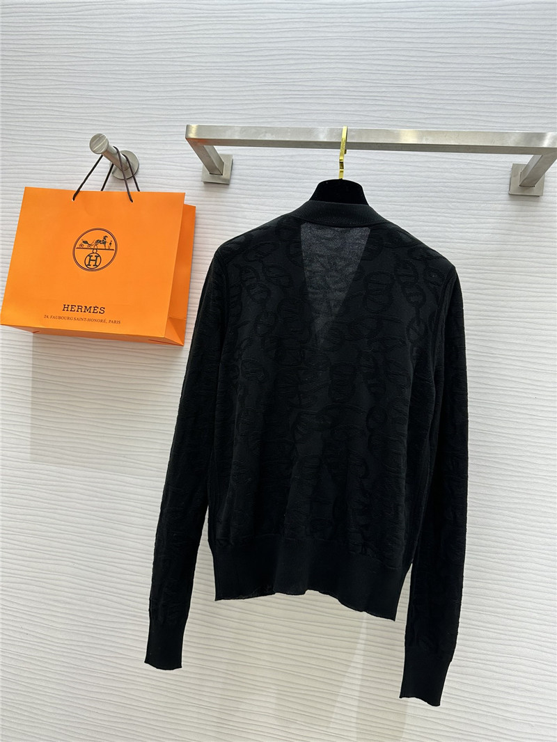 H**me5 jacquard v-neck cardigan in black