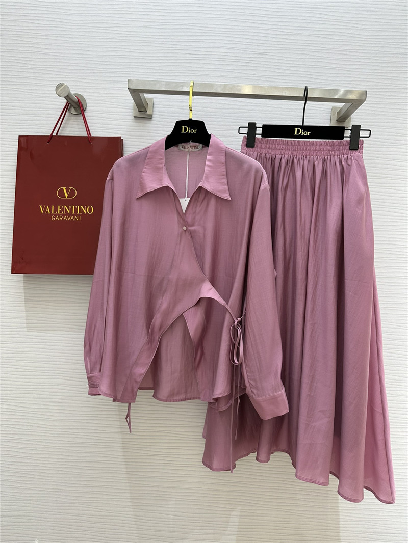 valentino irregular strappy shirt + A hem skirt suit replica clothing