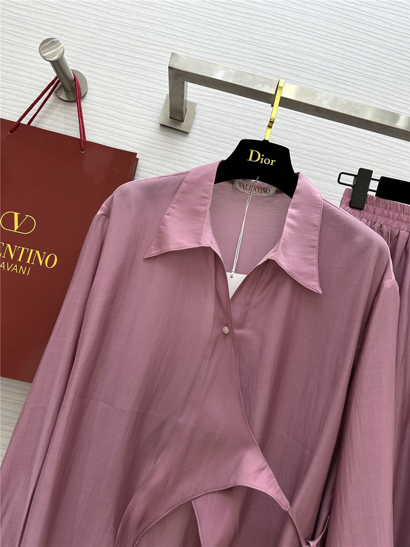 Va1e*ntin0 irregular strappy shirt + a hem skirt suit replica clothing