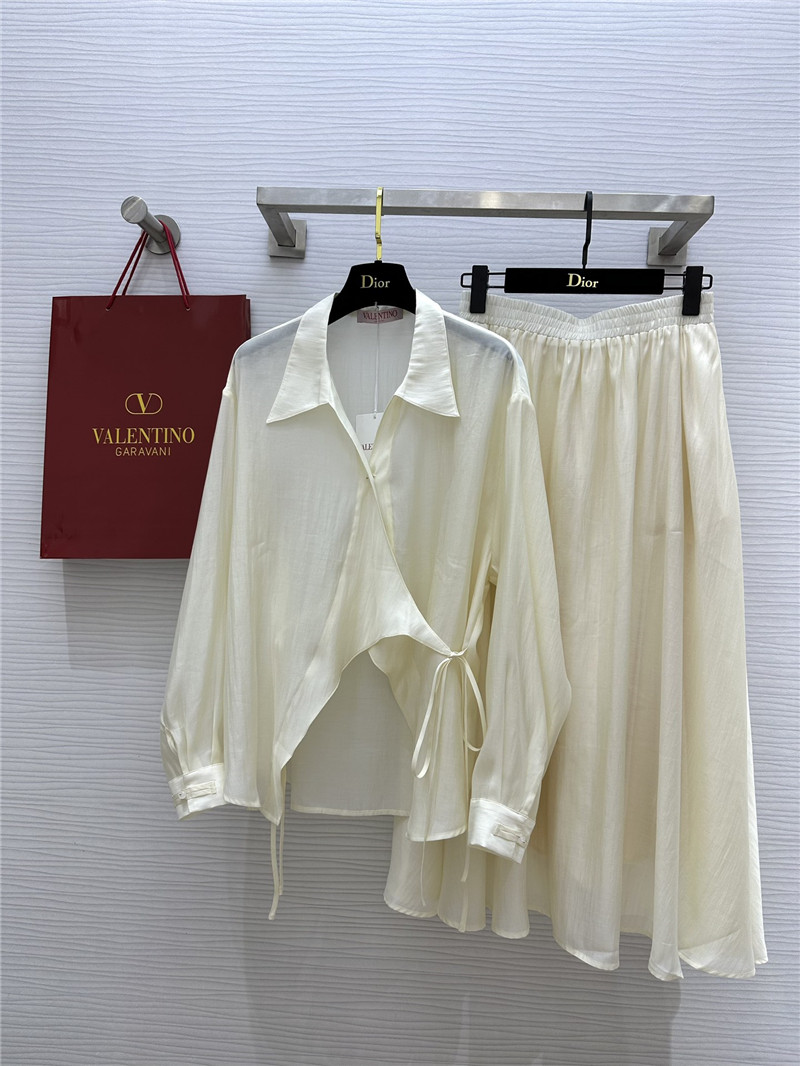 valentino irregular strappy shirt + A hem skirt suit replica clothing