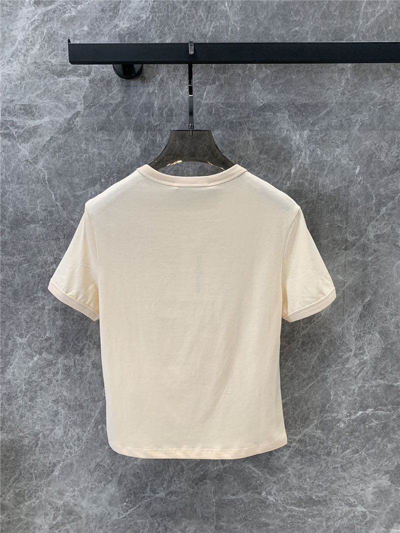 Acne Studios Beige Logo Print T-Shirt