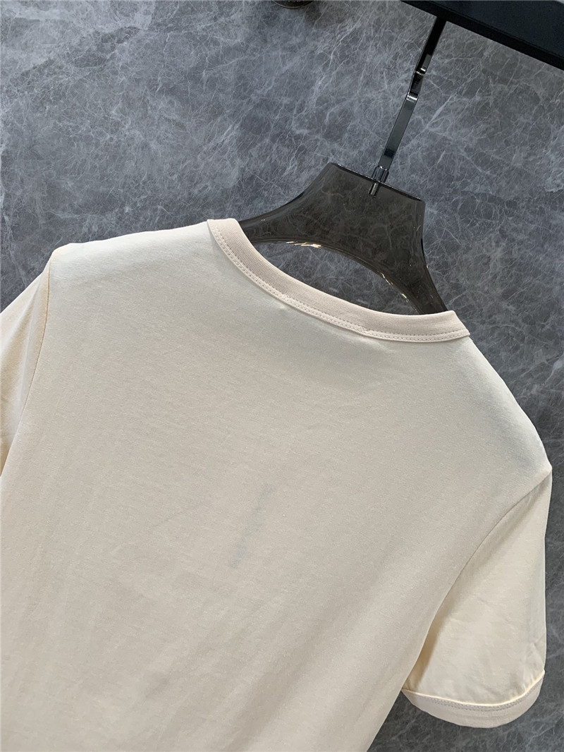 Acne Studios Beige Logo Print T-Shirt