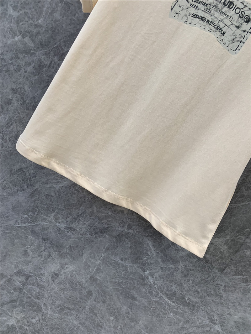 Acne Studios Beige Logo Print T-Shirt