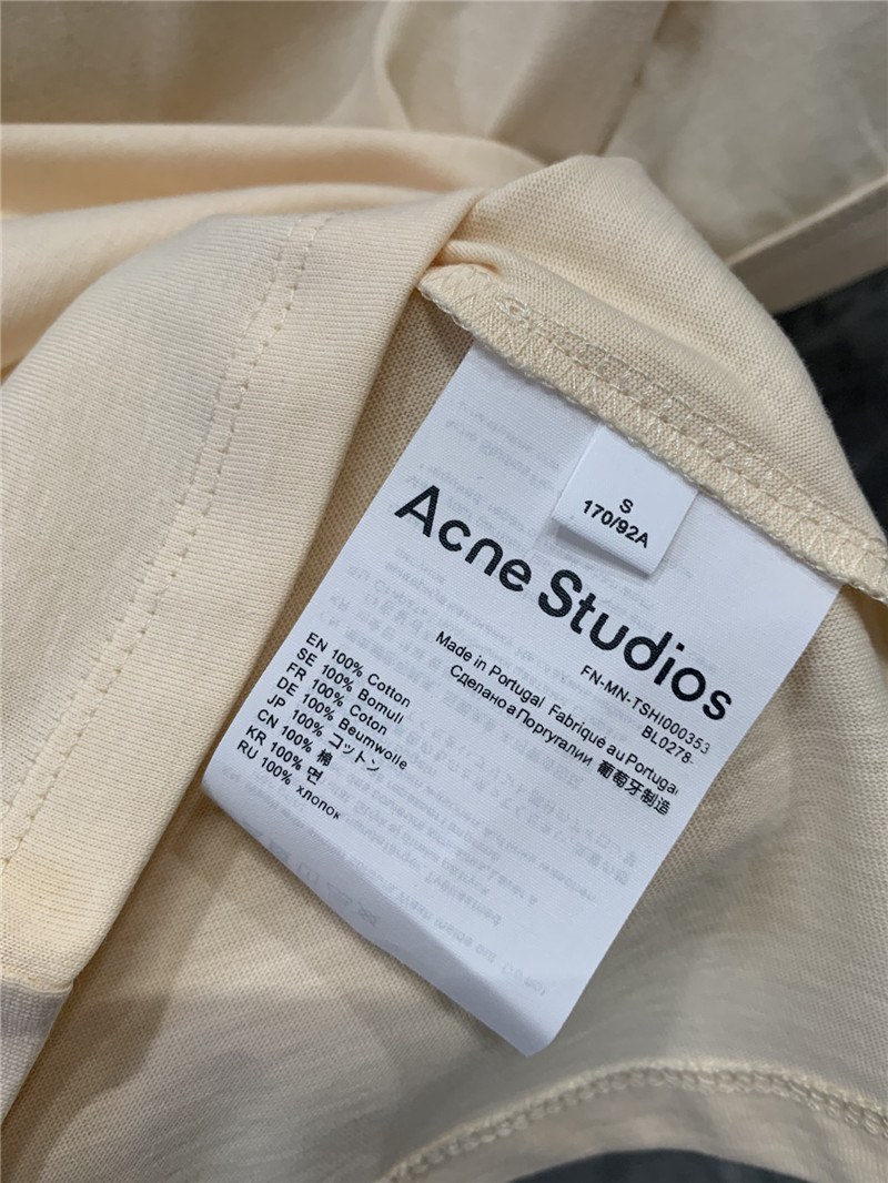 Acne Studios Beige Logo Print T-Shirt