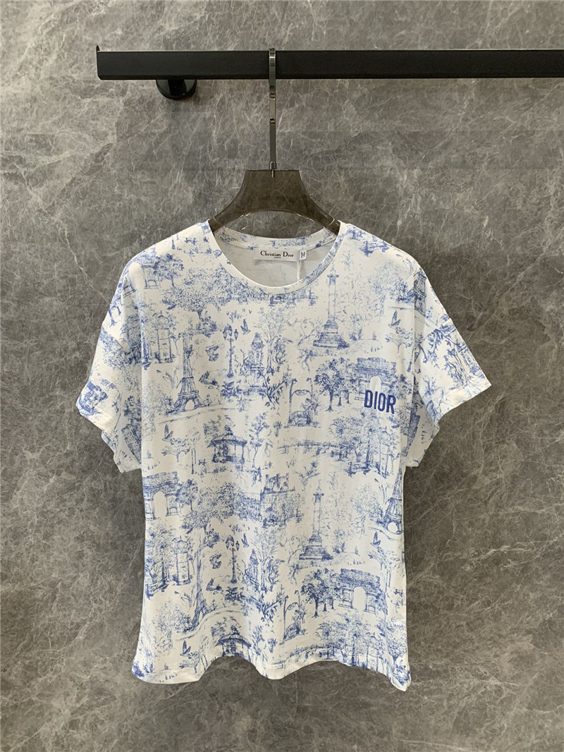 dior printed short sleeve T-shirt replica d&g clothing