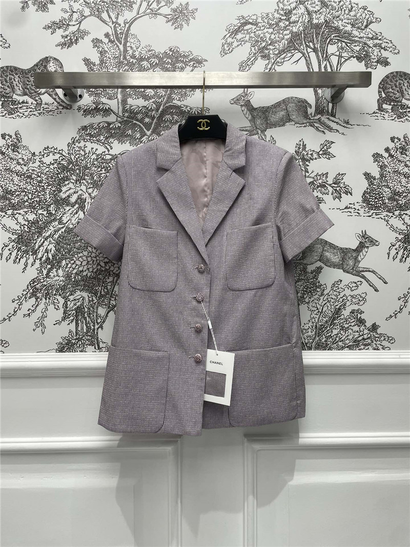 Chanel pinstripe short-sleeved blazer replica clothes