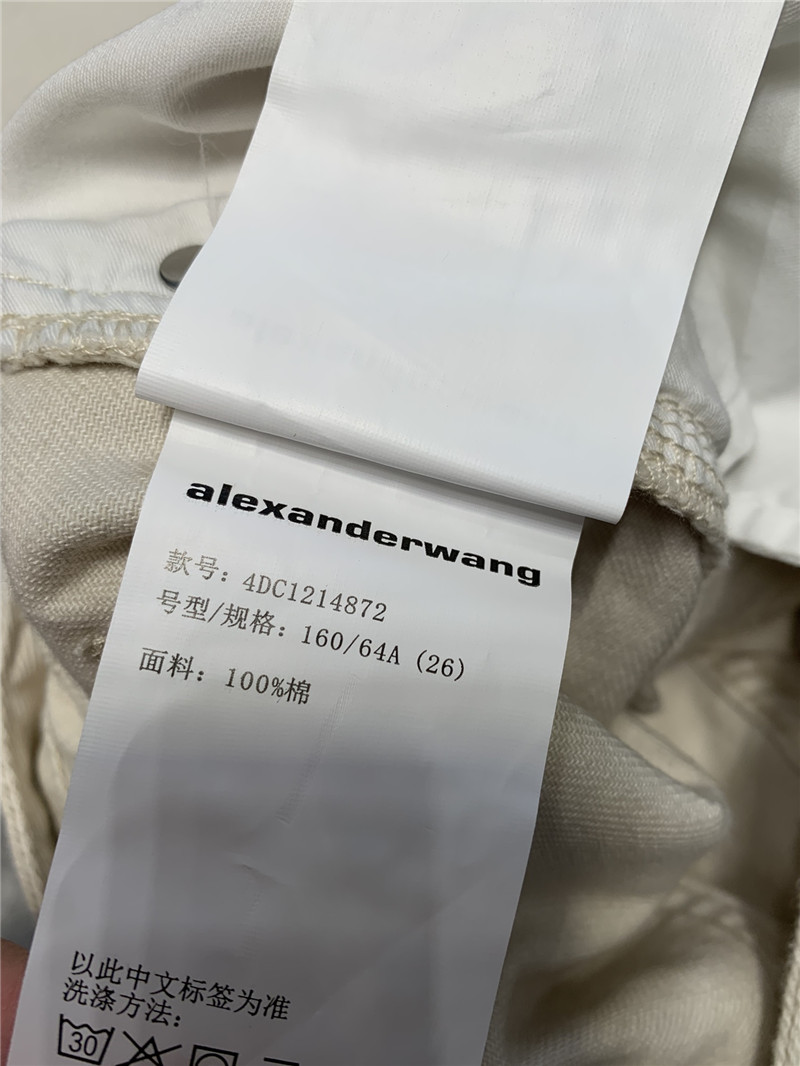 A1exa*der wang logo letter laminated denim trousers