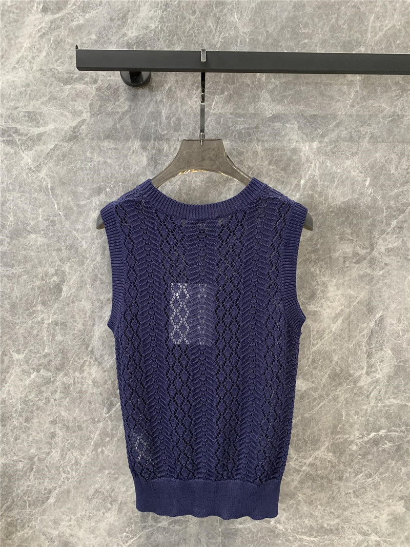 Chanel double C rhombus hollow knitted vest replica clothes