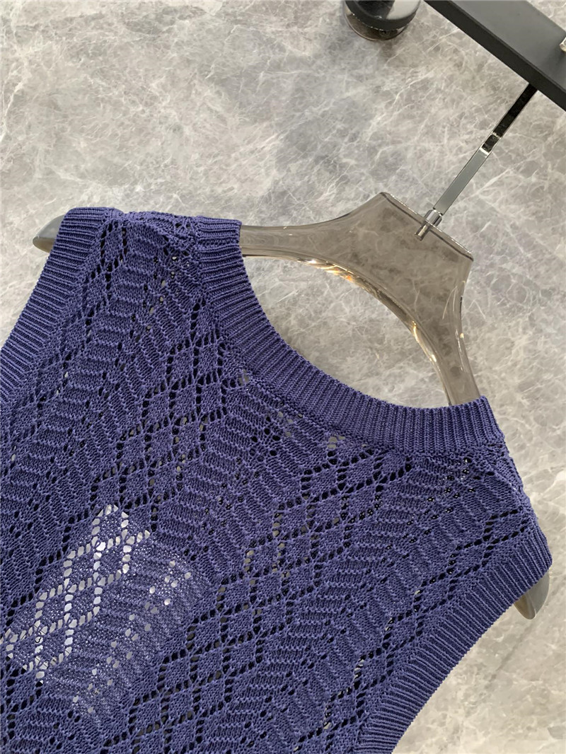 Chanel double C rhombus hollow knitted vest replica clothes