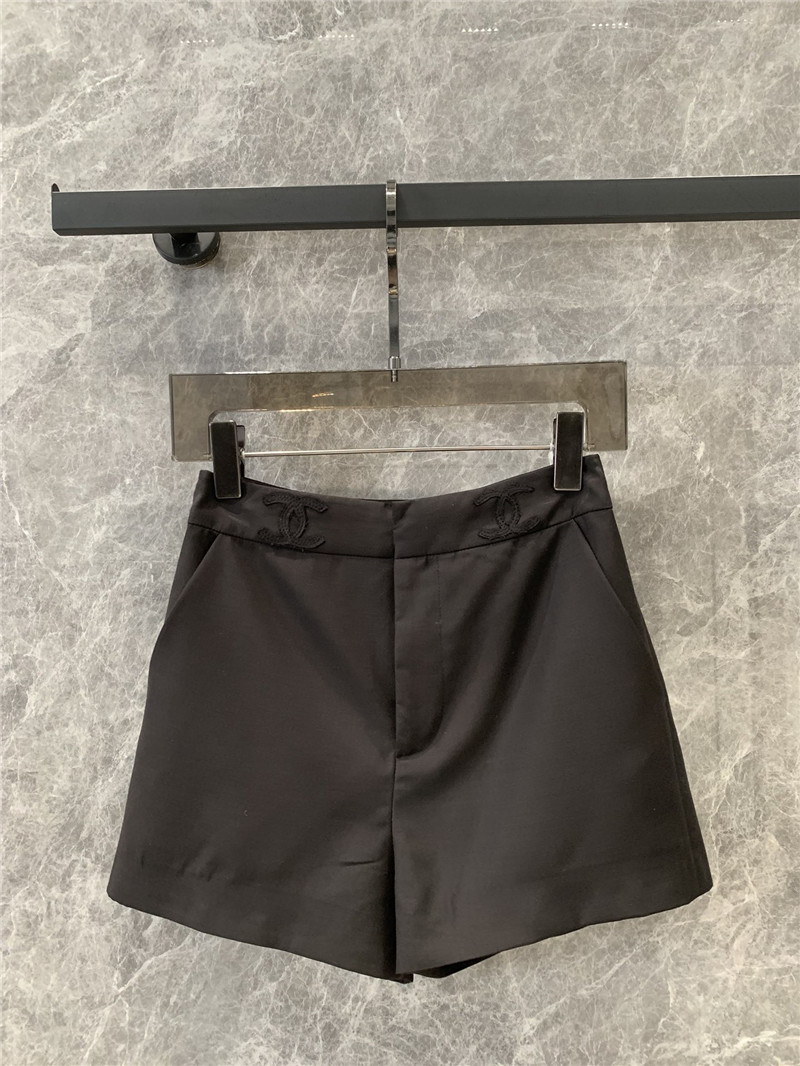 Chanel patch embroidered logo casual shorts replica clothing