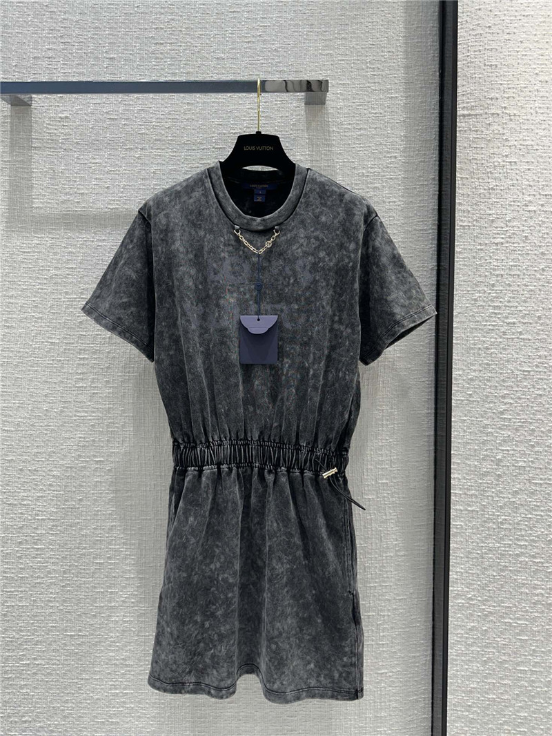 louis vuitton LV tie dye gray cotton dress replica clothing