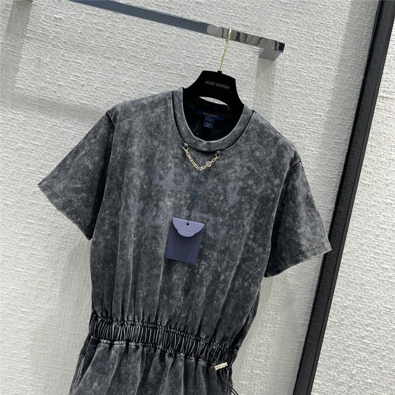 louis vuitton LV tie dye gray cotton dress replica clothing