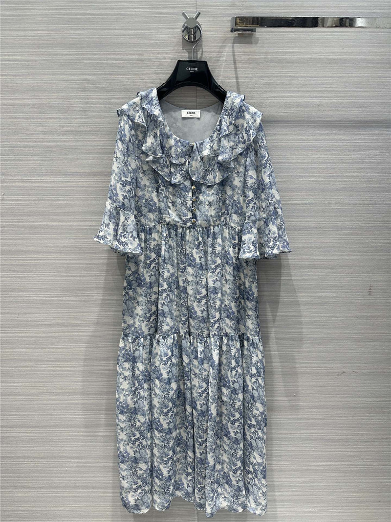 celine retro French elegant silk dress replica clothes