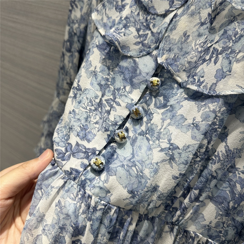 Ce1i*e retro french elegant silk dress replica clothes