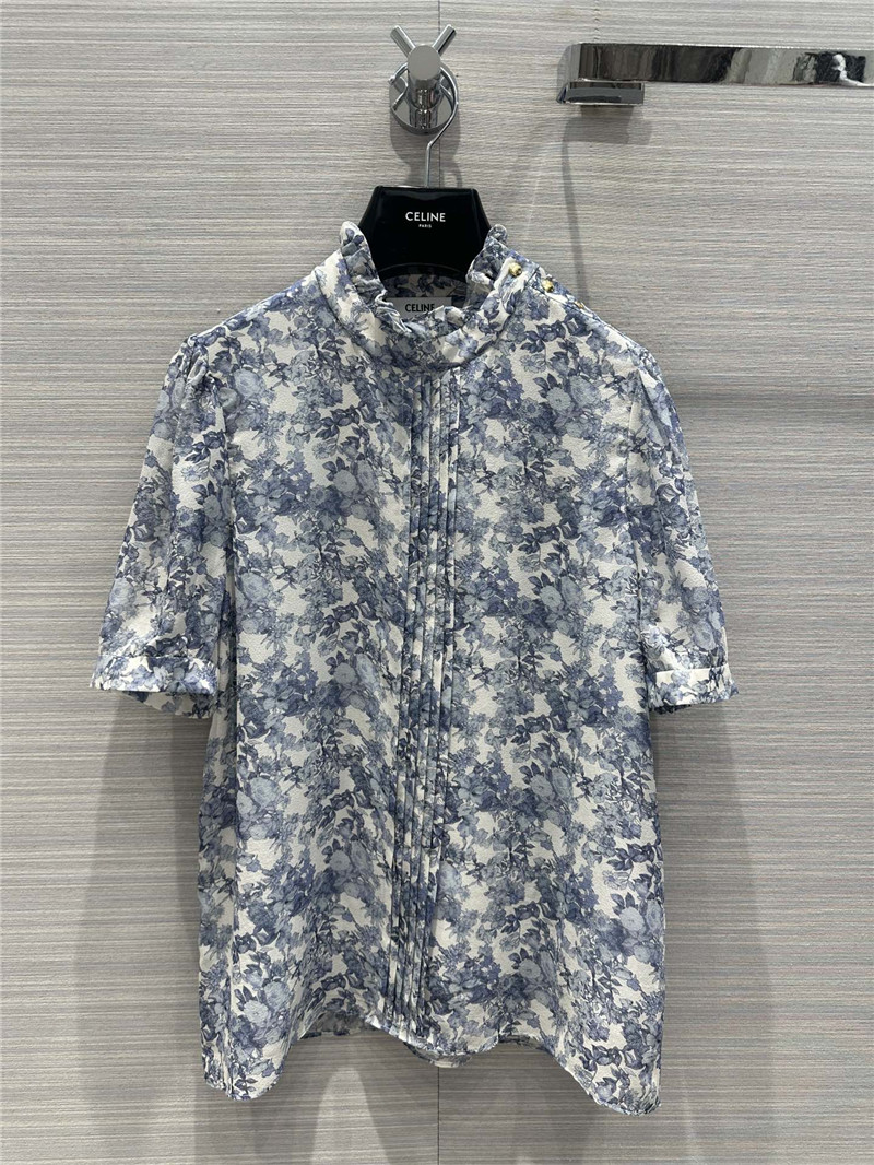 celine retro French elegant silk shirt replicas clothes