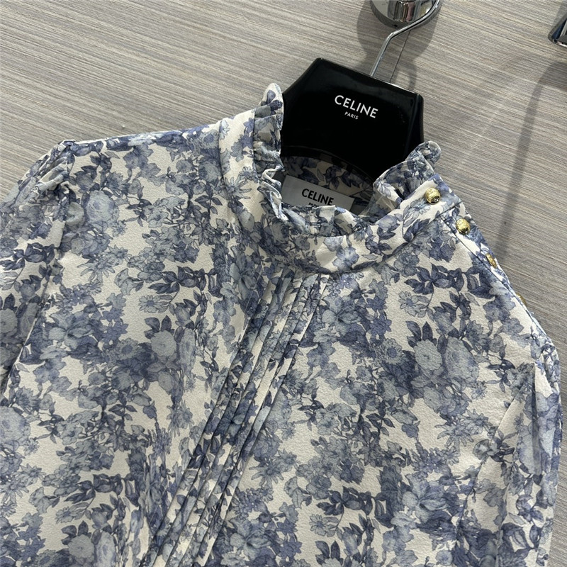 celine retro French elegant silk shirt replicas clothes