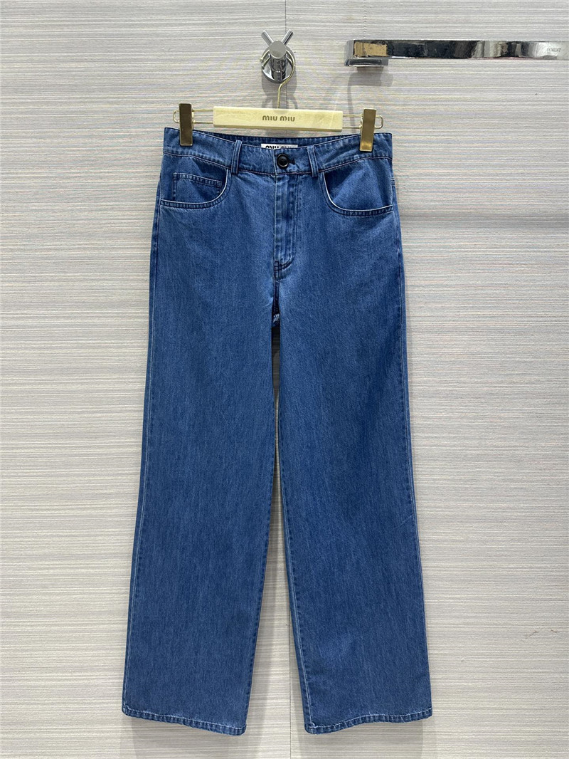 miumiu denim mid-low-rise straight pants replica d&g clothing