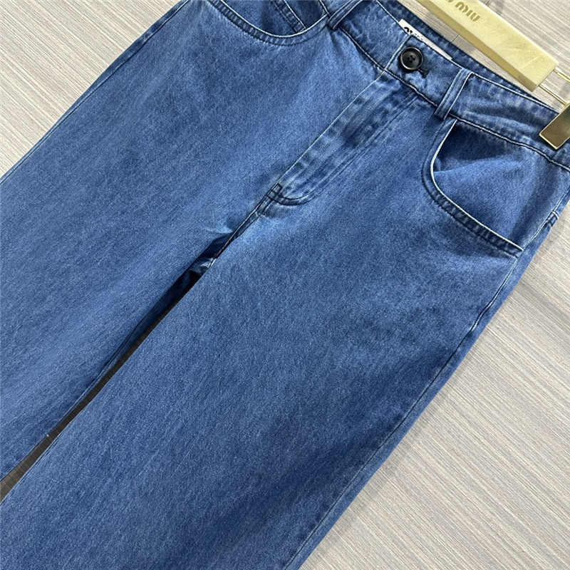 M1um1u denim mid-low-rise straight pants replica d&g clothing
