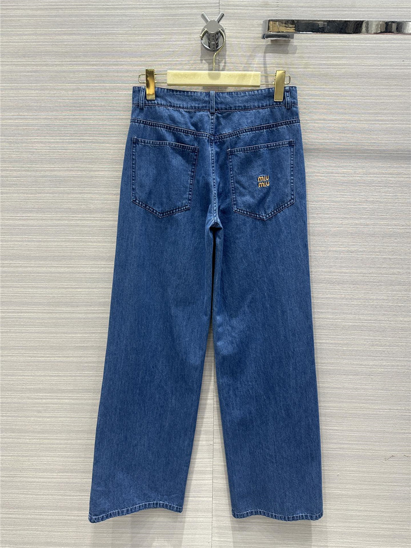 M1um1u denim mid-low-rise straight pants replica d&g clothing
