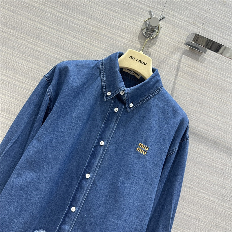 miumiu denim short shirt replica designer clothes