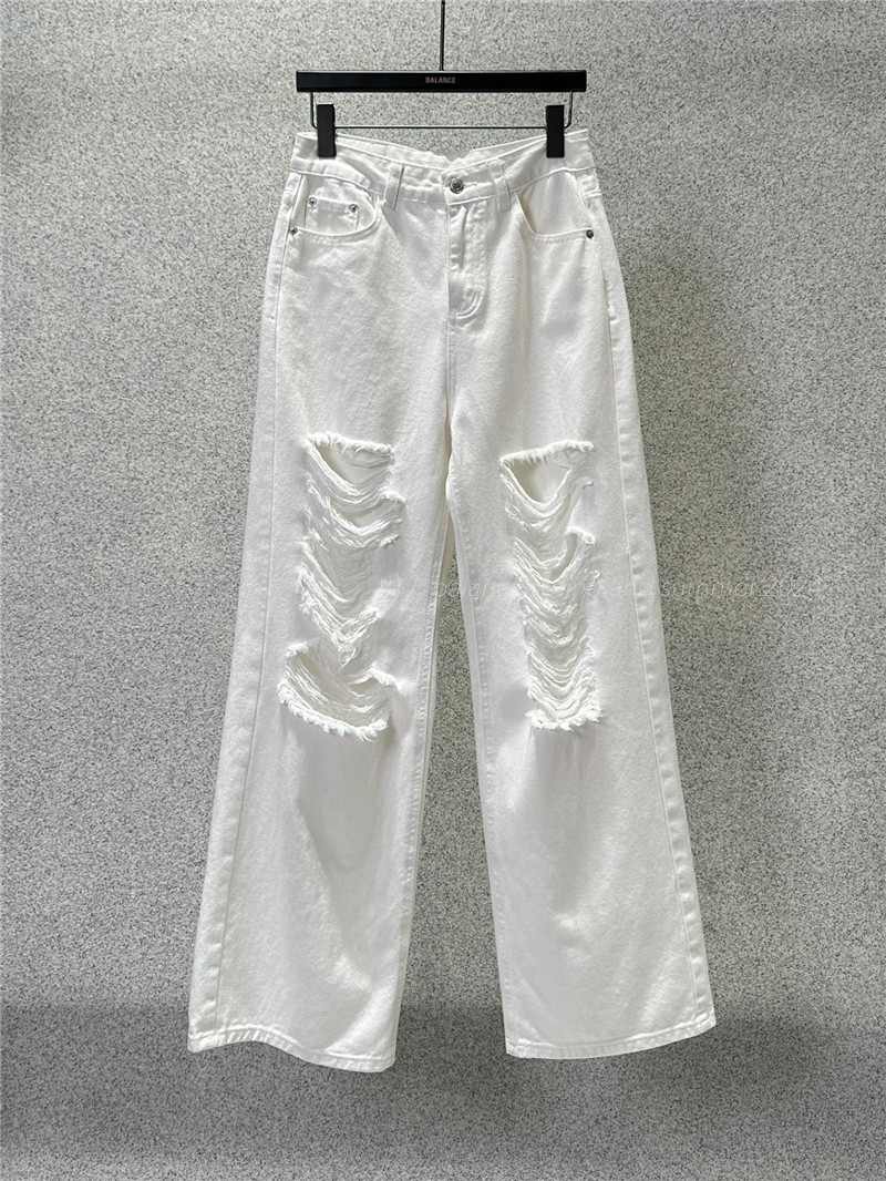 Balenciaga loose split hole straight jeans replica clothes