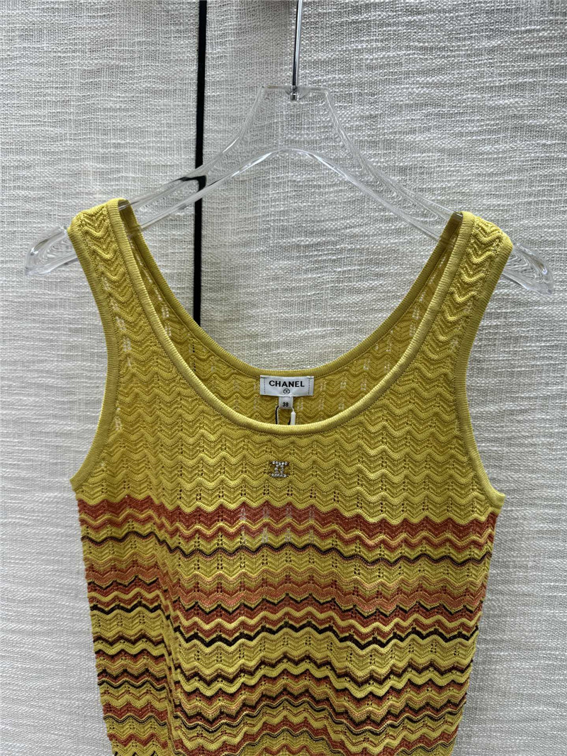 Ch**el wavy knitted vest replica designer clothes