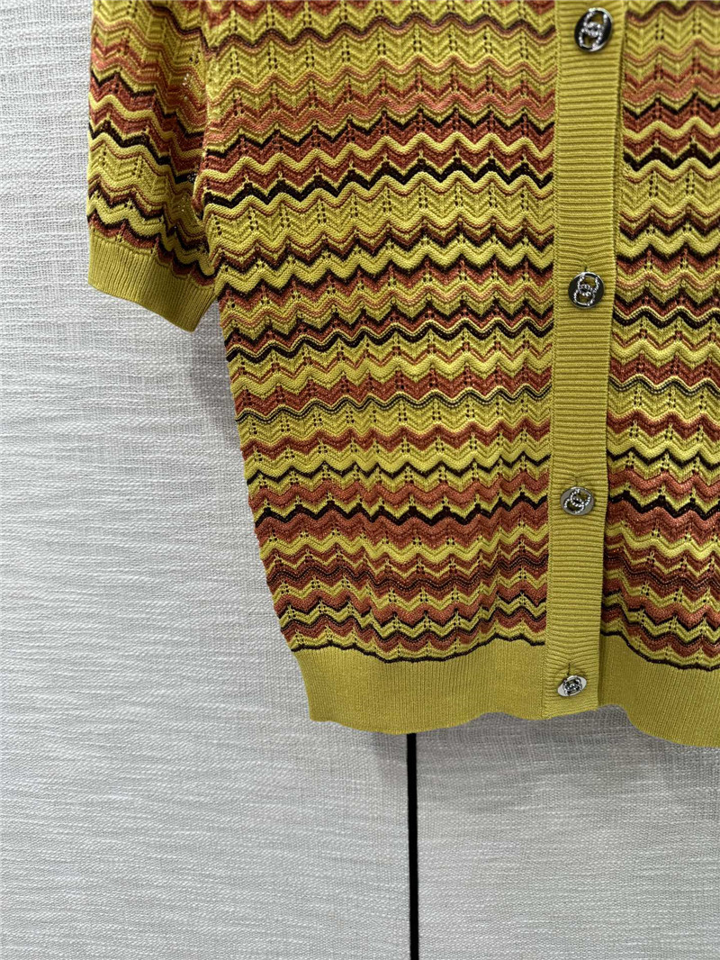 Ch**el wavy knitted short-sleeve cardigan