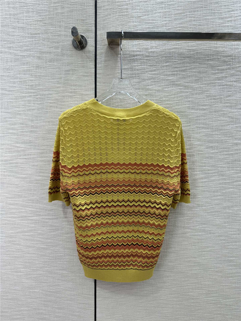 Ch**el wavy knitted short-sleeve cardigan