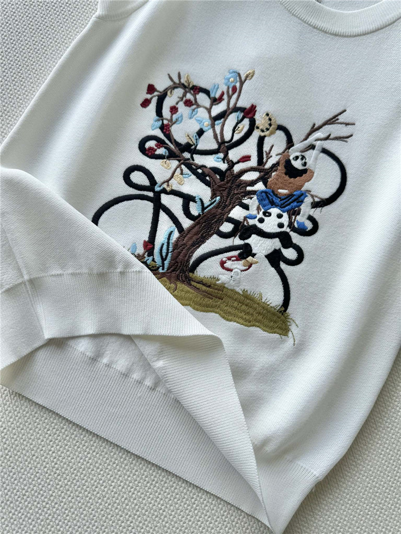 L0ew* heavy industry embroidery pattern t-shirt replicas clothes