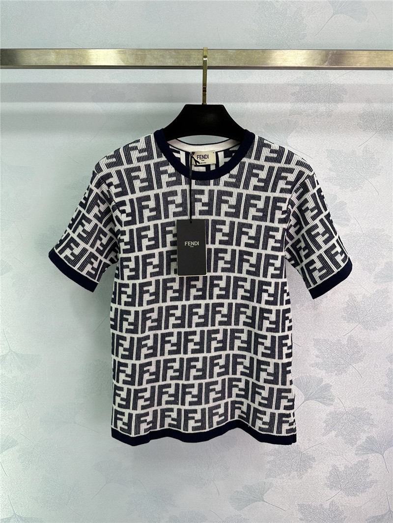 fendi knitted round neck short sleeve replica d&g clothing