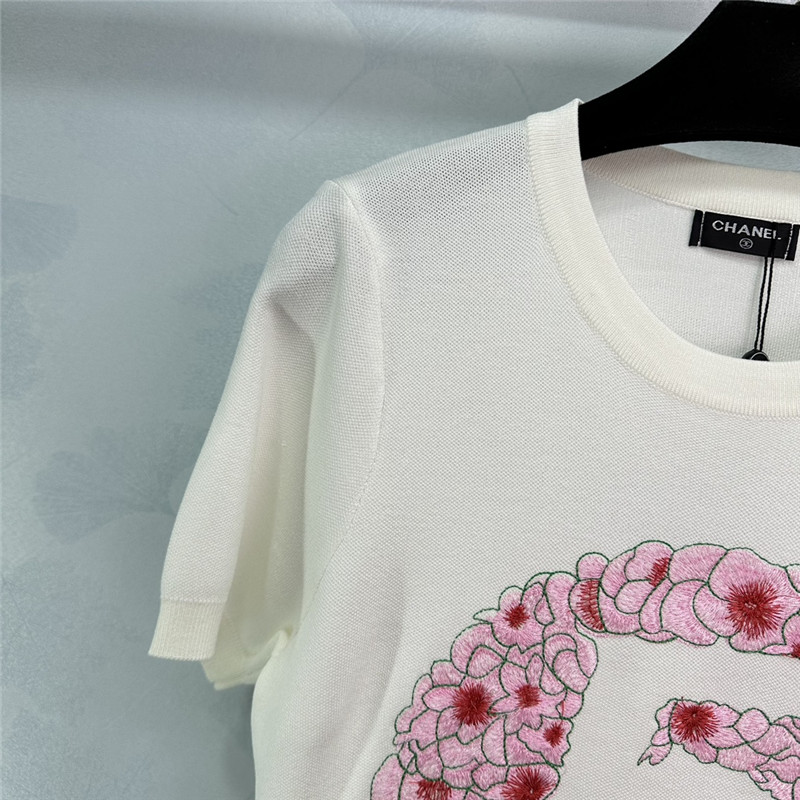 Ch**el camellia knitted top replica d&g clothing